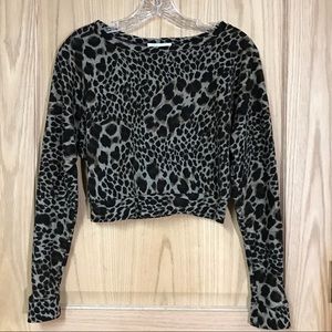 SOCIALITE Animal Print Sweater / Faux Leather